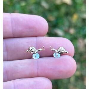 Bronze Small Snail Post Earrings, Bronze Tiny Snail Post Earrings